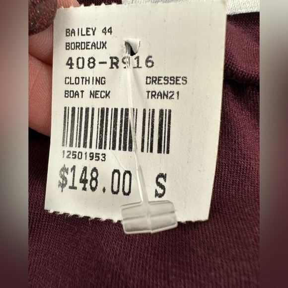 Bailey/44 Winter Mini Dress In Bordeaux Size Small NWT - Picture 4 of 12